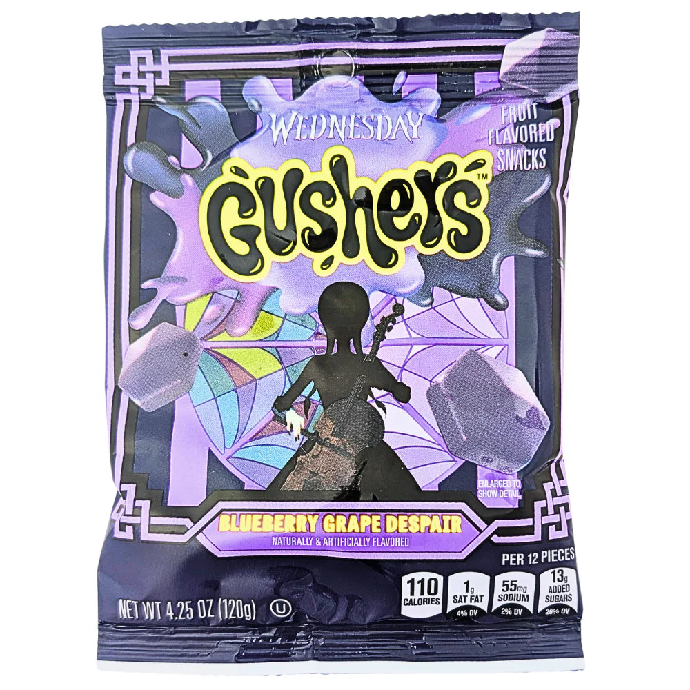 Gushers Wednesday Addams Blueberry Grape Despair 120g