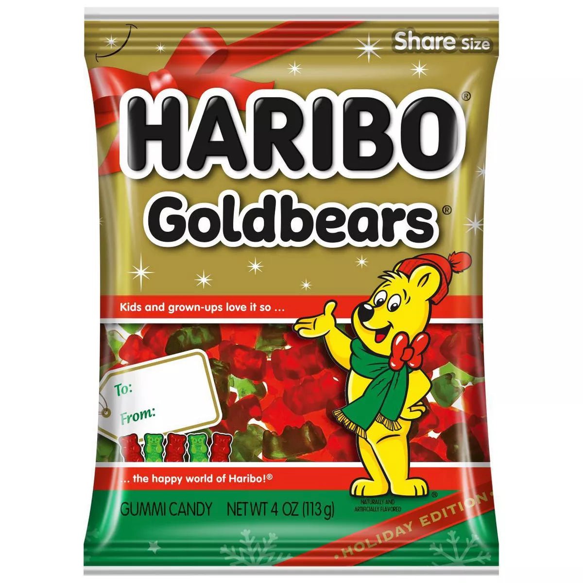 Haribo Goldbears Christmas Mini Gummy Bears 113g - Candy Mail UK