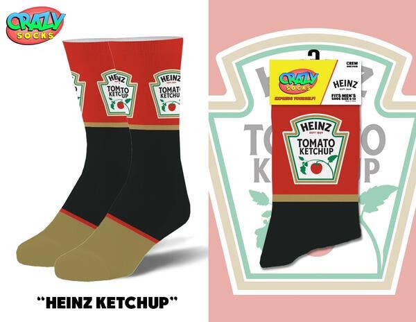 
                  
                    Heinz Ketchup - Mens Crew Folded (Crazy Socks) - Candy Mail UK
                  
                