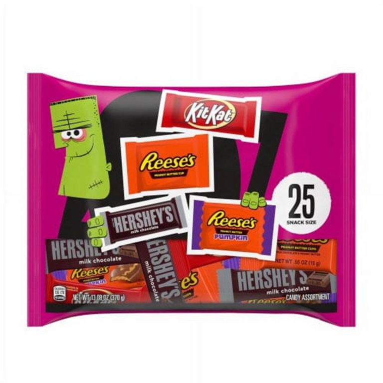 Hershey Milk Chocolate Assortment Snack Size Halloween Candy Variety Bag 25 ct 370g - Candy Mail UK