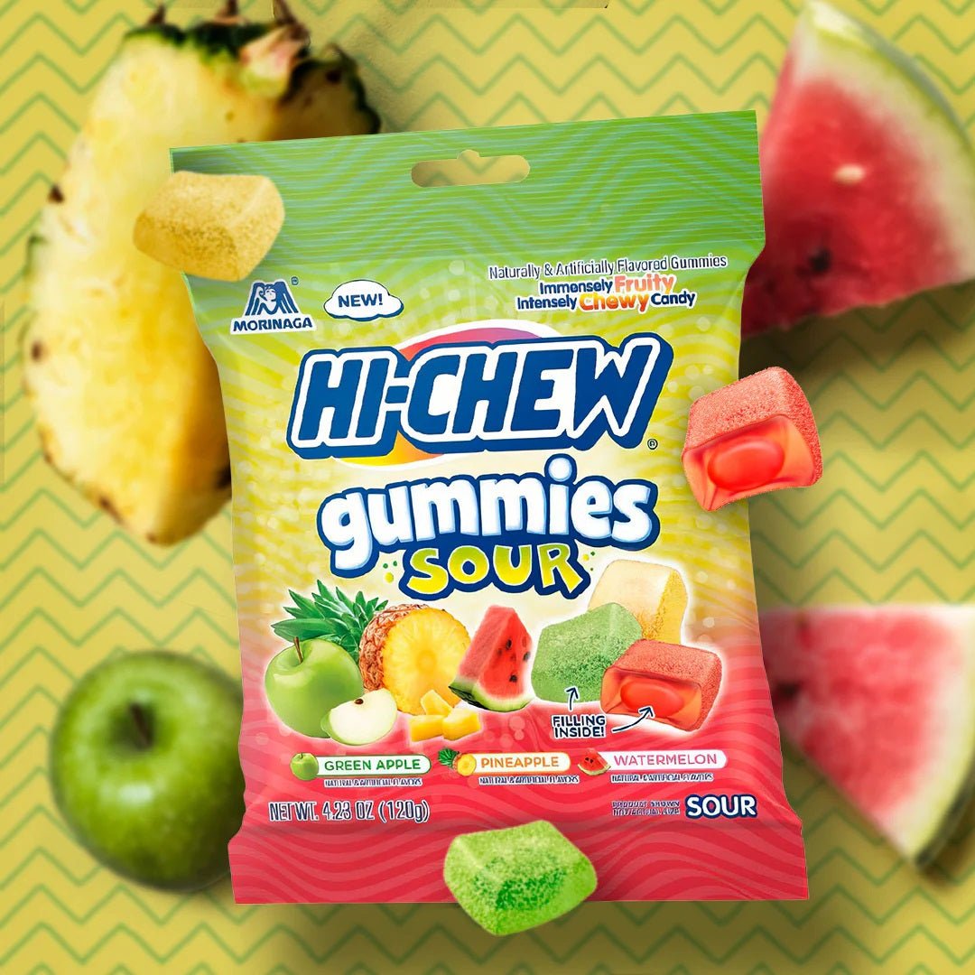 Hi - Chew Gummies Sour mix peg Bag 120g - Candy Mail UK