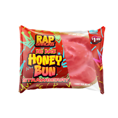 Rap Snacks Big Back Honey Bun Stawberry 113g