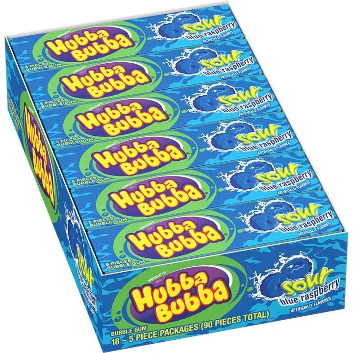 Hubba Bubba Sour Blue Raspberry Bubble Gum 57g - Candy Mail UK