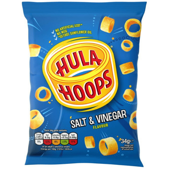 Hula Hoops Salt & Vinegar Crisps 34g Best Before (10/05/25)