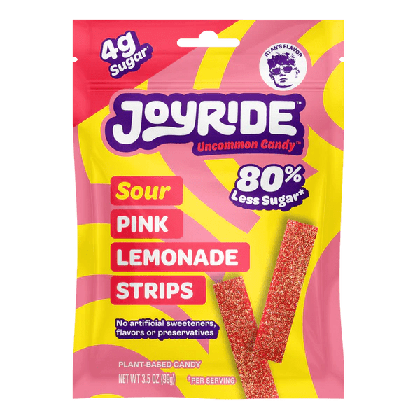Joyride Sweets Sour Pink Lemonade Candy Strips 99g - Candy Mail UK