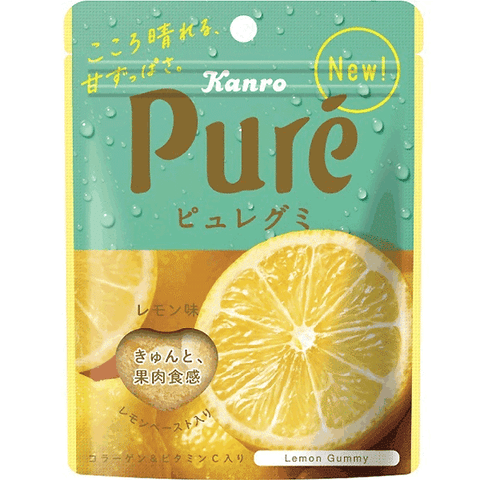 Kanro Pure Gummi Lemon 56g product packaging
