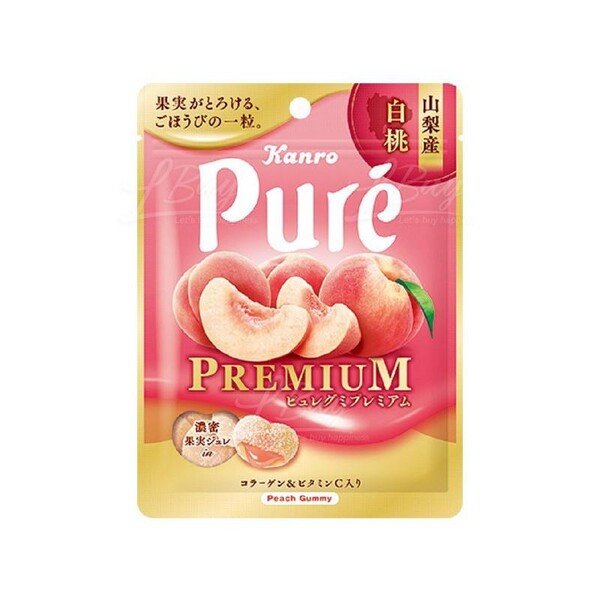 Kanro Puregumi Premium Yamanashi White Peach 54g - Candy Mail UK