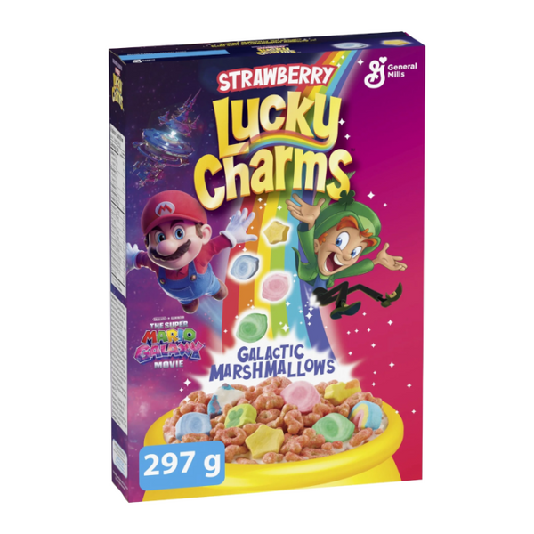 Lucky Charms Mario Galaxy Strawberry Galactic Marshmallows 297g