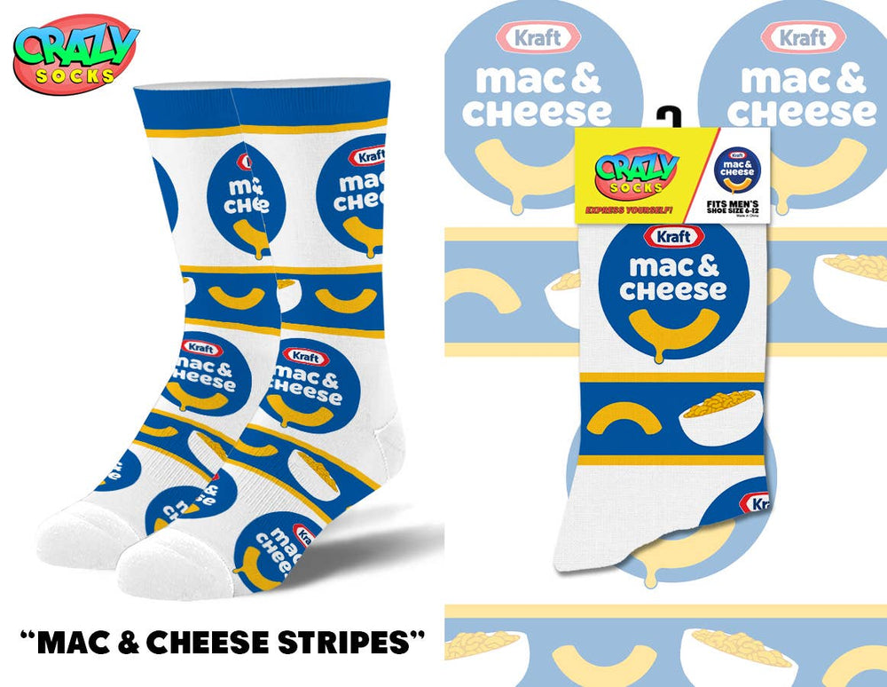 Mac & Cheese Stripes - Mens Crew Socks - Candy Mail UK