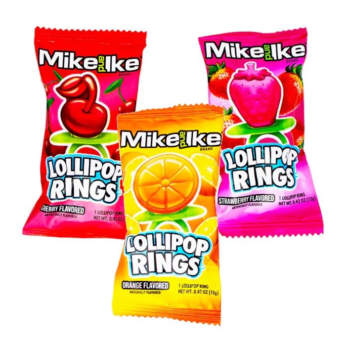 Mike and Ike lollipop Rings 12g - Candy Mail UK