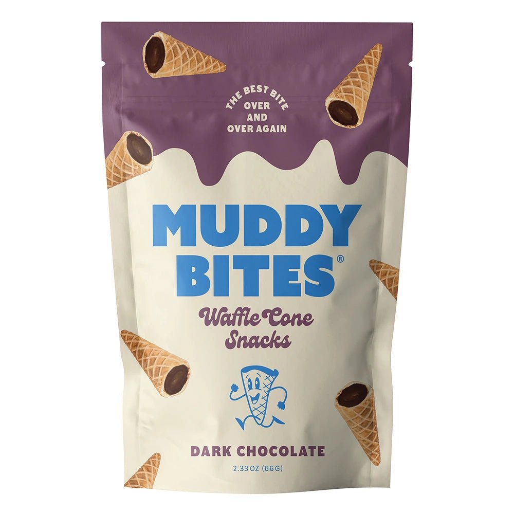 Muddy Bites Waffle Cone Snack Dark Chocolate 66g - Candy Mail UK