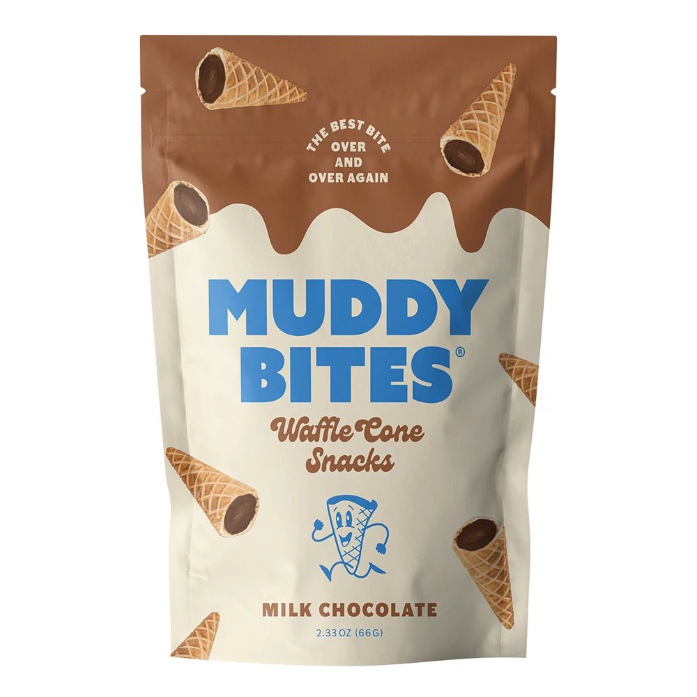 Muddy Bites Waffle Cone Snack Milk Chocolate 66g - Candy Mail UK