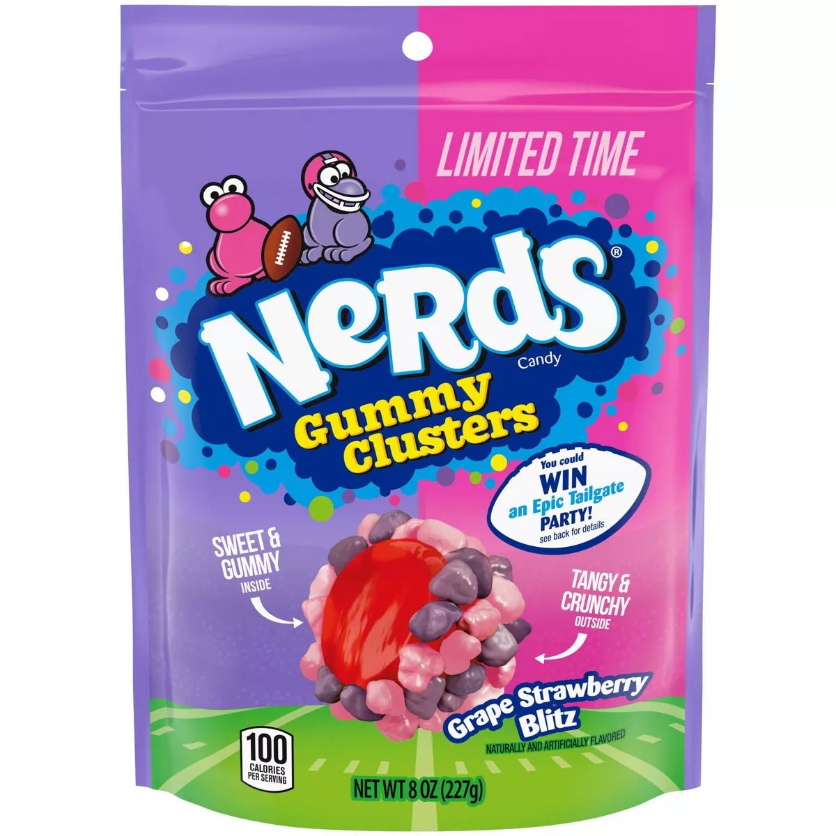 Nerds Gummy Clusters Stand Up Bag Grape Strawberry Blitz 227g Limited Edition - Candy Mail UK