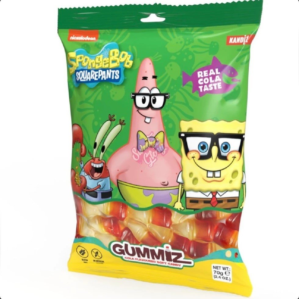 Nickelodeon SpongeBob Gummiz Cola Bottles 70g - Candy Mail UK