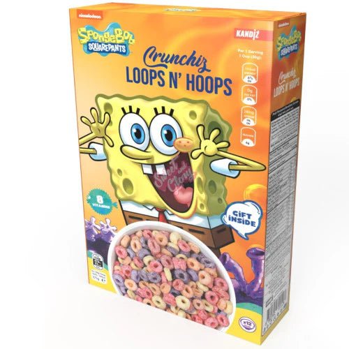 Nickelodeon Spongebob Loops 'N' Hoops Cereal 375g - Candy Mail UK