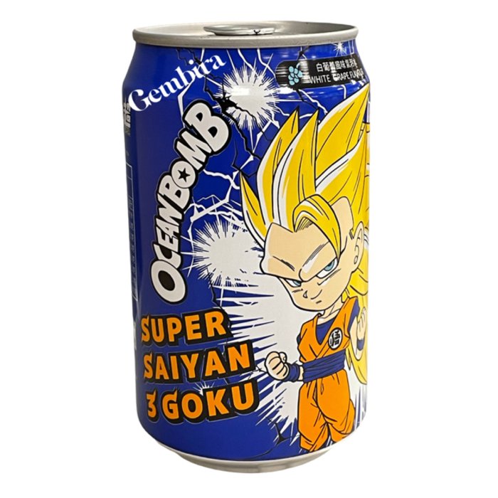 Ocean Bomb Dragonball Super Saiyan 3 Grape Soda 330ml - Candy Mail UK