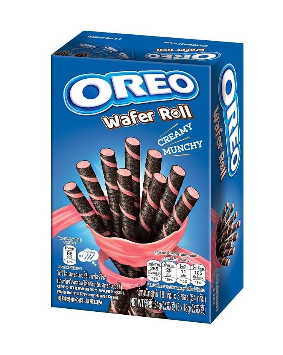Oreo Wafer Roll Strawberry Flavour 54g - Candy Mail UK