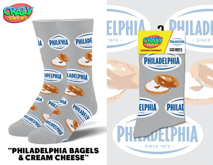 Philadelphia Bagels & Cream Cheese - Mens Crew Folded - Candy Mail UK