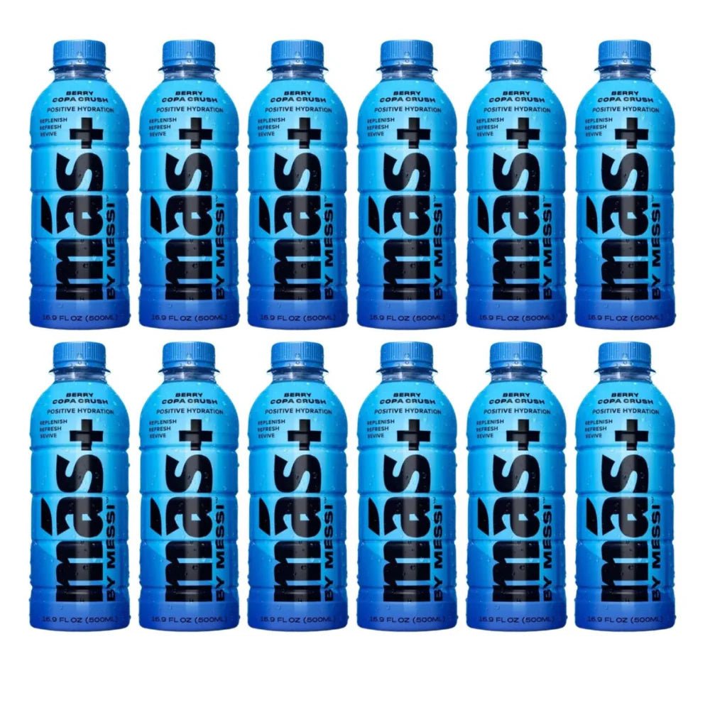 (Pre - Order) Wholesale 12 x MAS+ By Messi Drink Berry Copa Crush 500ml - Candy Mail UK