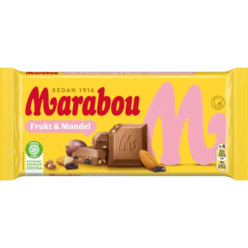Marabou Frukt & Mandel (Sweden) 200g