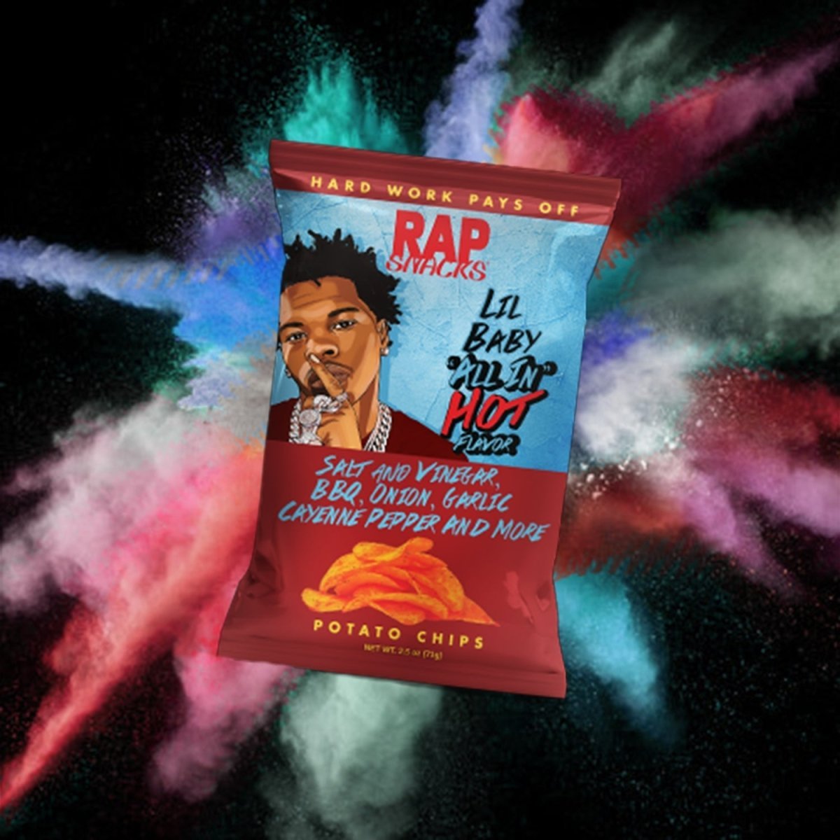 Rap Snacks Lil Baby Hot All In Flavour 71g Best Before (15/08/24) - Candy Mail UK
