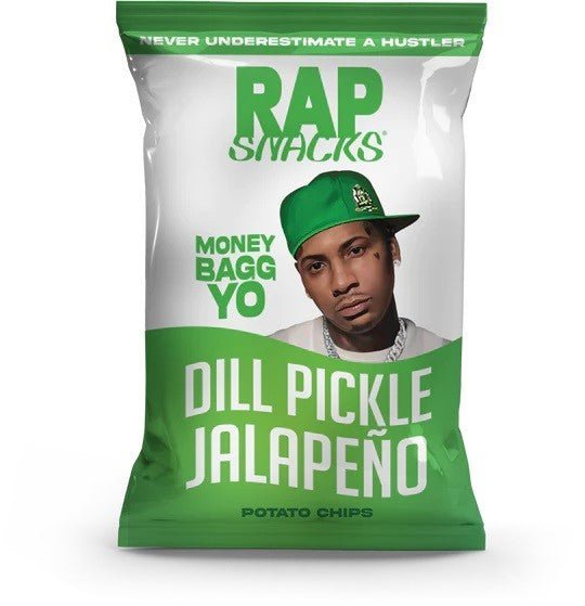 Rap Snacks Money Bagg Yo Dill Pickle Jalapeno 71g Best Before (08/08/24) - Candy Mail UK