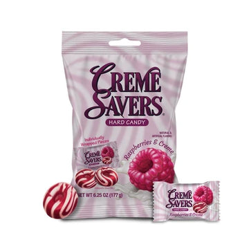 Creme Savers Hard Candy Raspberries & Creme 177g hard candy bag