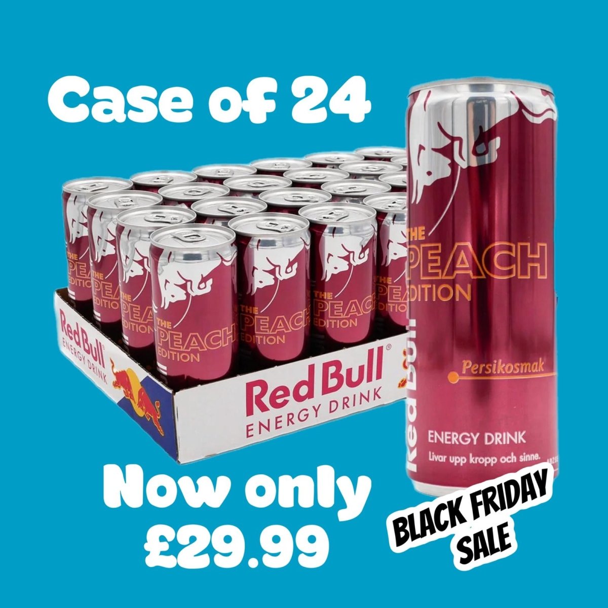 Red Bull Peach Edition (Sweden) 24 x250ml - Candy Mail UK