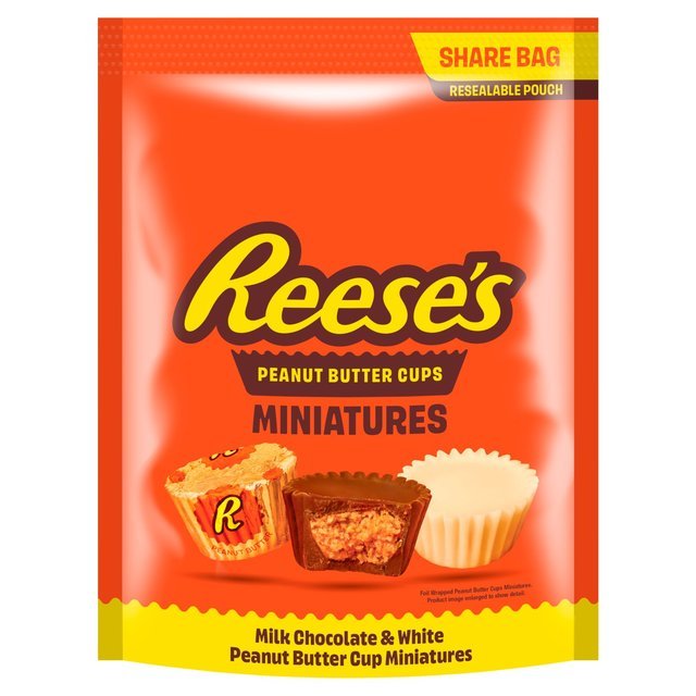 Reese's Peanut Butter Cups Milk Chocolate & White Peanut Butter Cup Miniatures 255g - Candy Mail UK