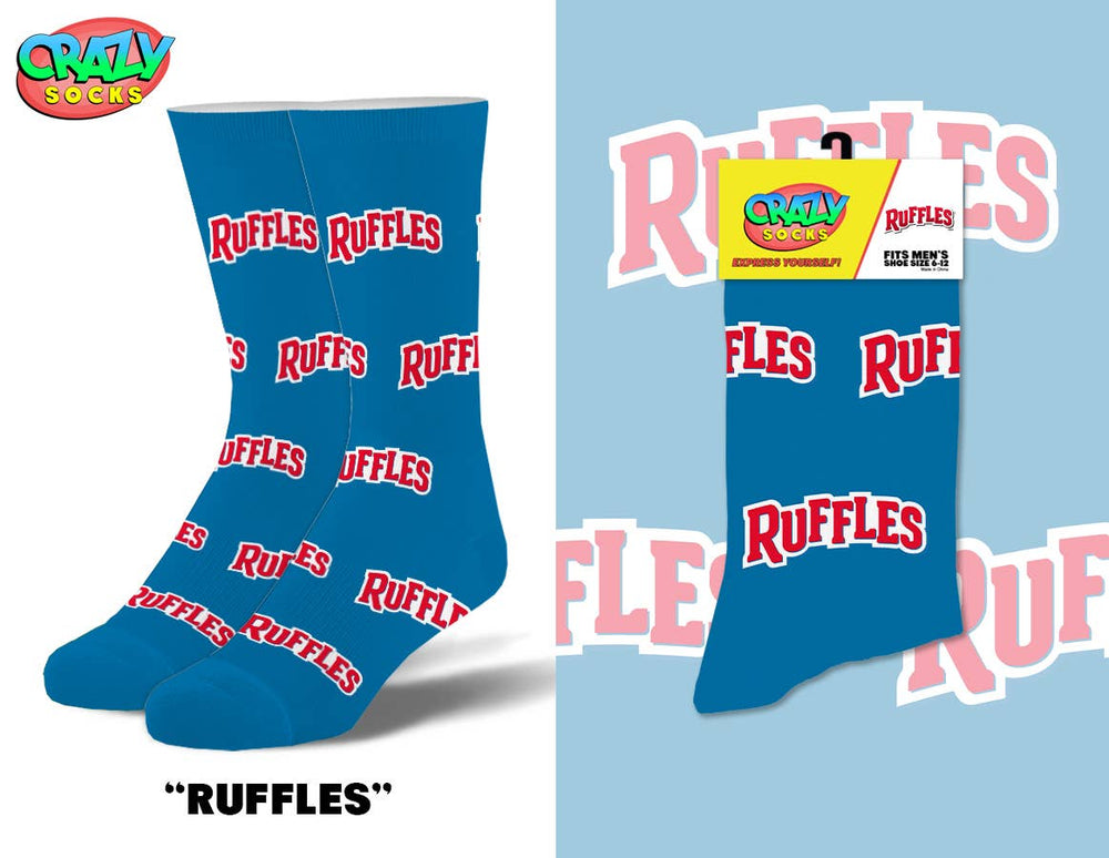 Ruffles - Mens Crew Folded - Crazy Socks - Candy Mail UK