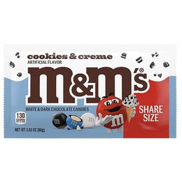 M&M'S Cookies and Creme White and Dark Chocolate Candies Share Size 80g BEST BEFORE MAY 2026