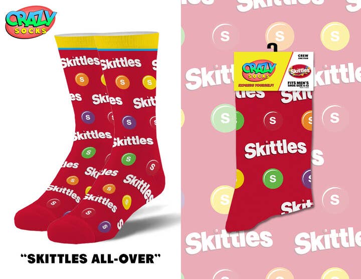 Skittles All Over - Mens Crew Folded - Candy Mail UK