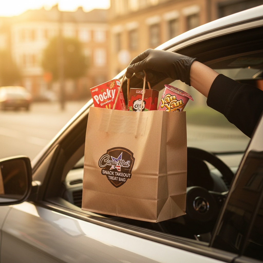 Snack Takeout Treat Bag driver handoff