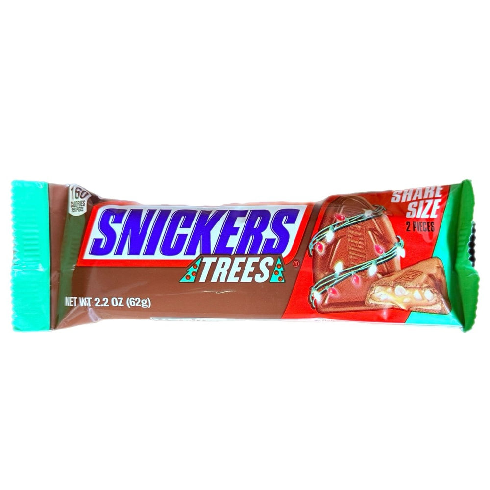 Snickers Chocolate Christmas Trees Share Size 62g - Candy Mail UK