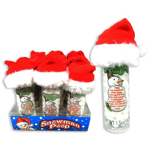 Snowman Poop Candy with Santa Cap 42.5g - Candy Mail UK