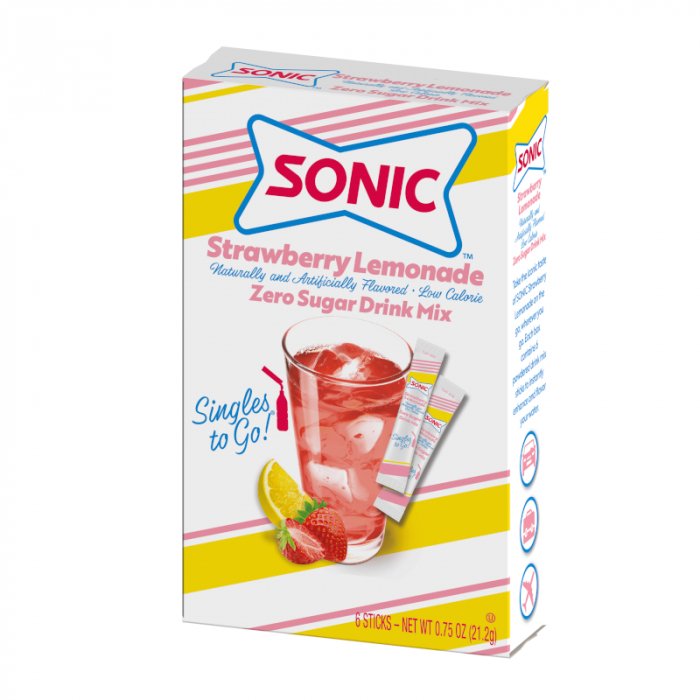 Sonic Zero Sugar Singles to Go Strawberry Lemonade 6 pack 21.2g - Candy Mail UK