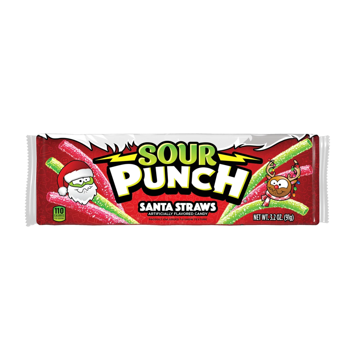 Sour Punch Santa Straws 91g - Candy Mail UK