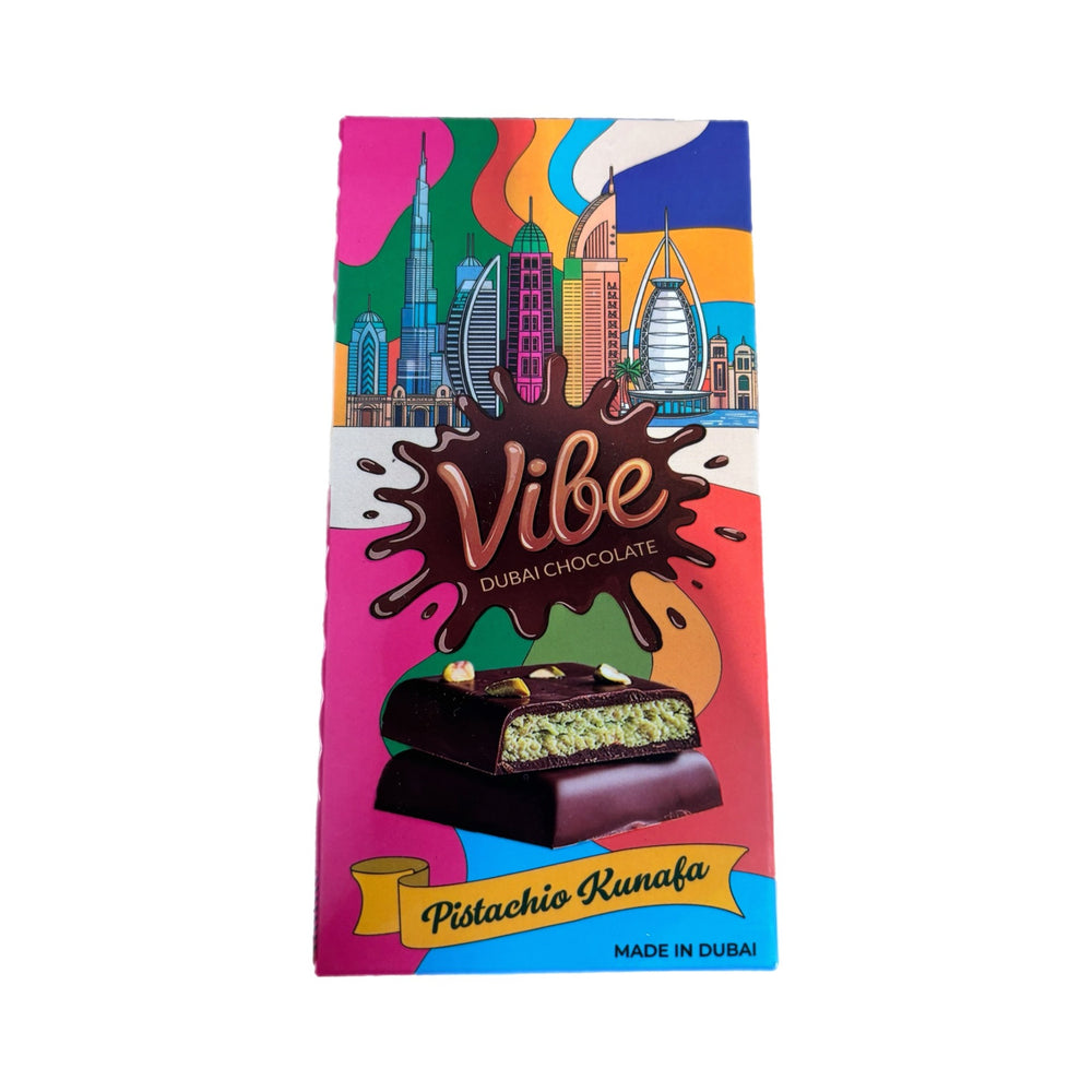 Vibe Dubai Chocolate Pistachio Kunafa Bar 200g
