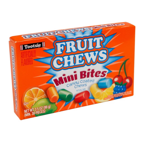 Tootsie Fruit Chews Mini Bites Box 99 g – Fruity USA Candy Coated Chews