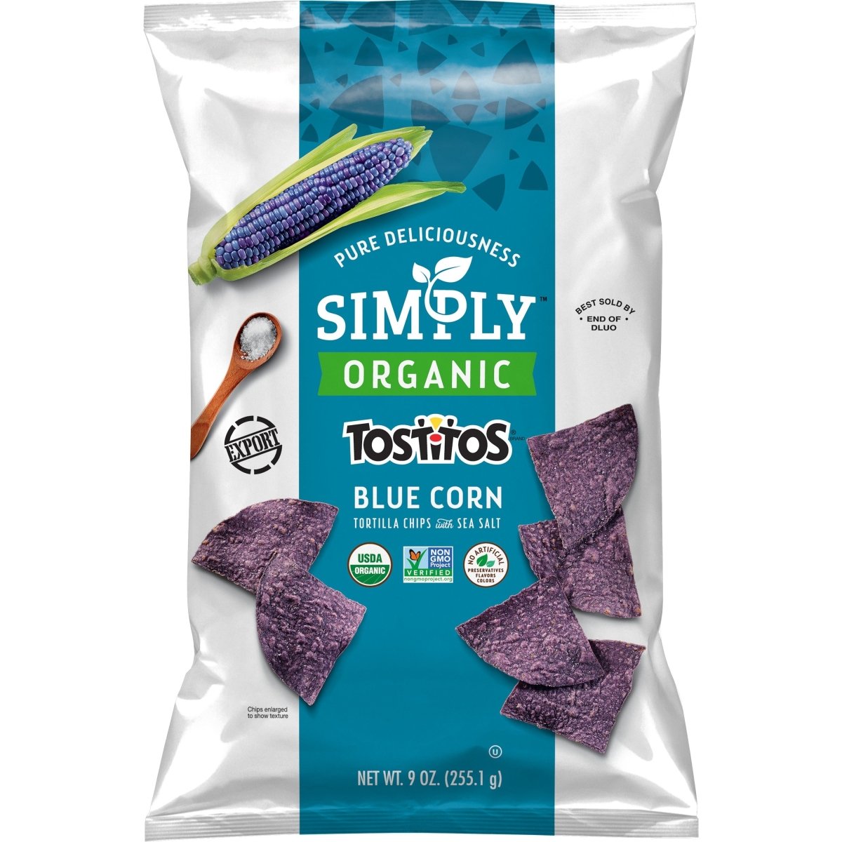 Tostitos, Simply, Organic, Blue Corn Tortilla Chips With Sea Salt 255g - Candy Mail UK