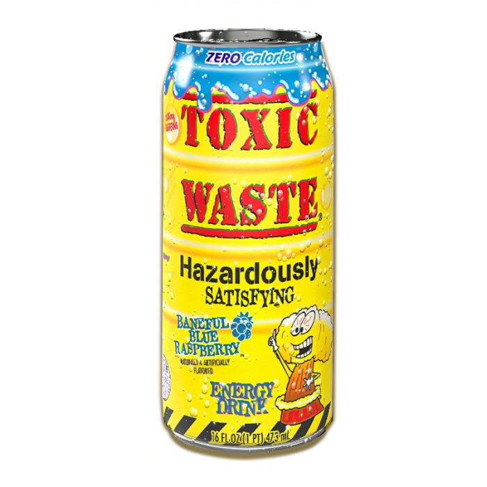 Toxic Waste Baneful Blue Raspberry Energy Drink 473ml - Candy Mail UK