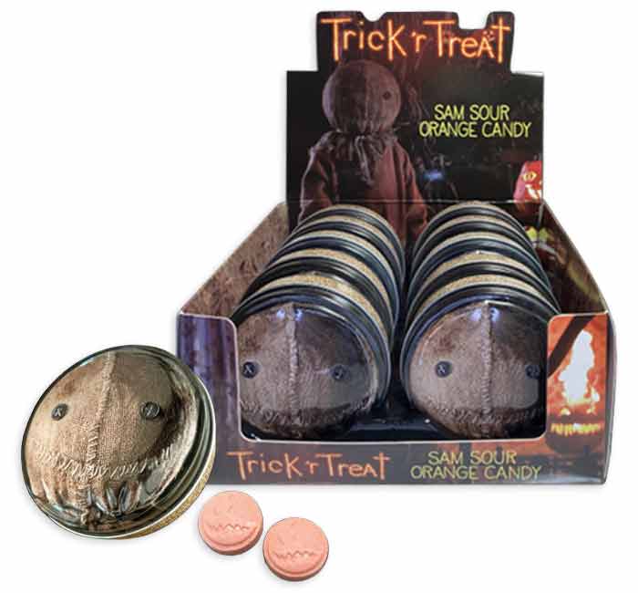 TRICK R TREAT SAM SOUR ORANGE CANDY TIN - Candy Mail UK