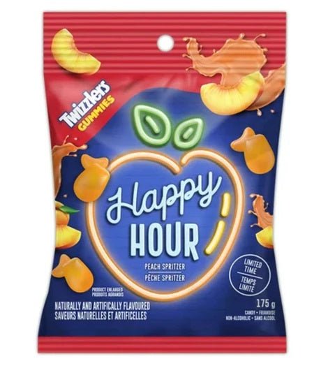 TWIZZLERS Peach Spritzer Flavoured Candies, Happy Hour (Canada) 175g - Candy Mail UK