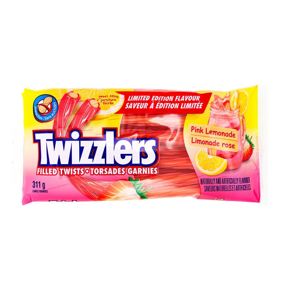 TWIZZLERS Pink Lemonade Filled Twists (Canada) 311g - Candy Mail UK