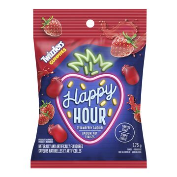 TWIZZLERS Strawberry Daiquiri Flavoured Candies, Happy Hour (Canada) 175g - Candy Mail UK