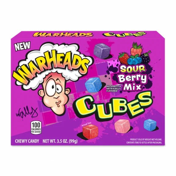 Warheads Berry Mix Cubes Theatre Box 99g - Candy Mail UK