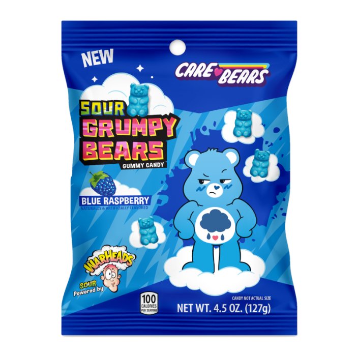 Warheads & Care Bears Sour Grumpy Bears 127g - Candy Mail UK