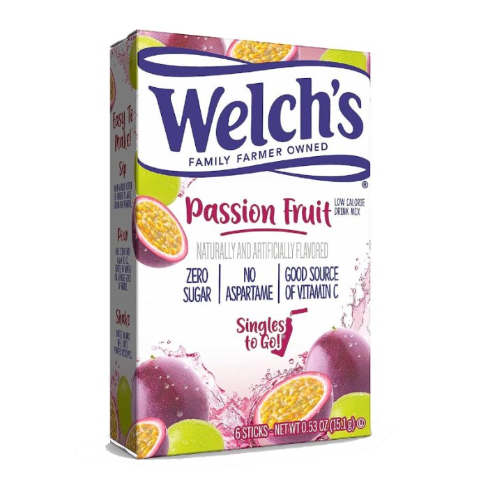 Welch's Passion Fruit Singles To Go 6 pack 15.1g - Candy Mail UK