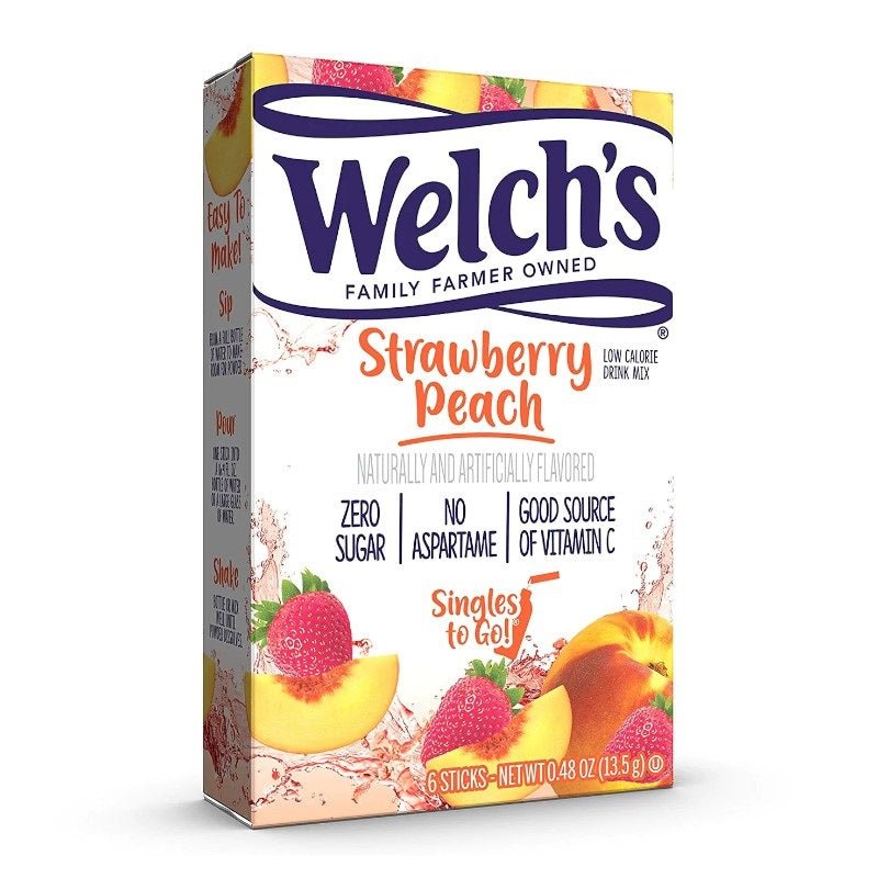 Welch's Strawberry Peach Singles to Go 6 pack 13g - Candy Mail UK