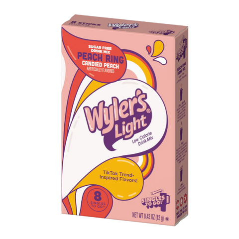 Wyler's Light Peach Ring Singles To Go 12g product packaging